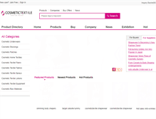 Tablet Screenshot of cosmetictextile.com